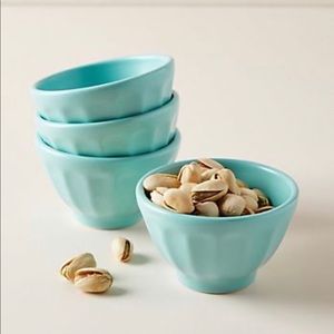 Anthropologie Mini Latte Teal Bowl - Set of 3